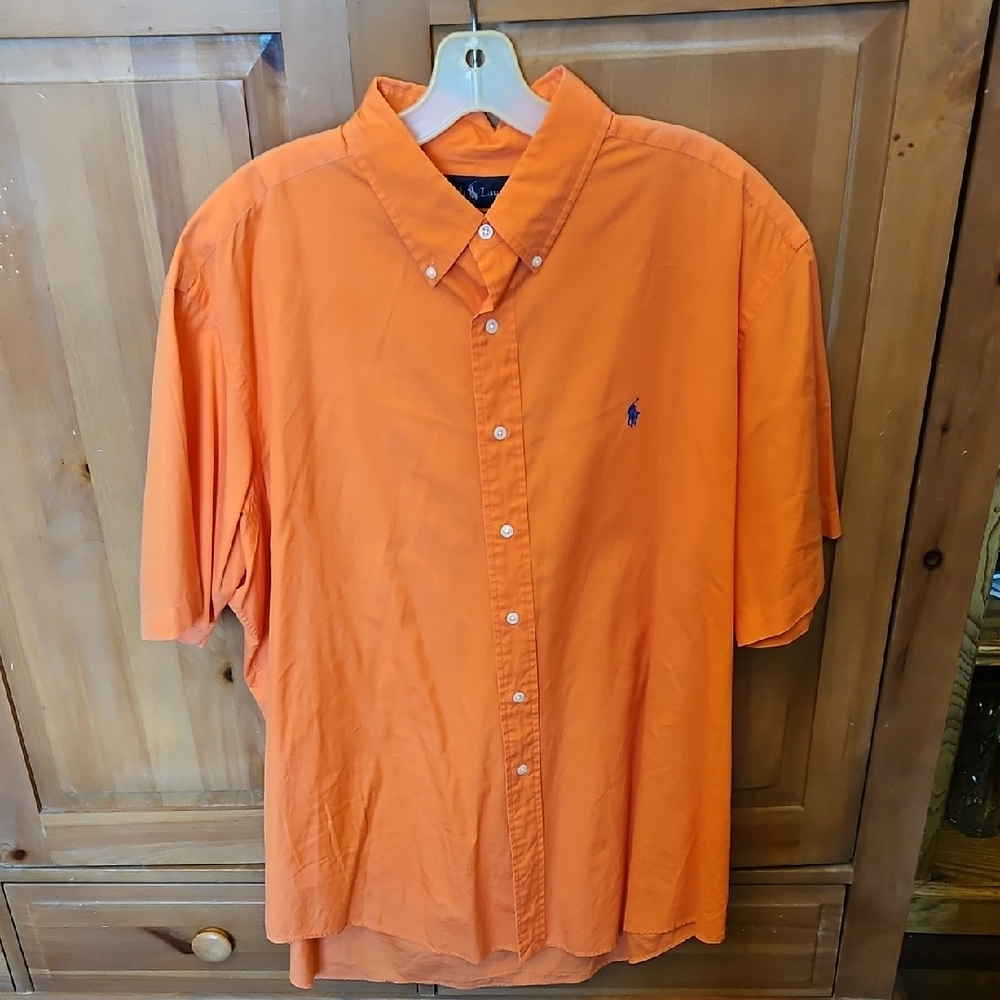 Polo by Ralph Lauren Men's Orange Button Down Shirt